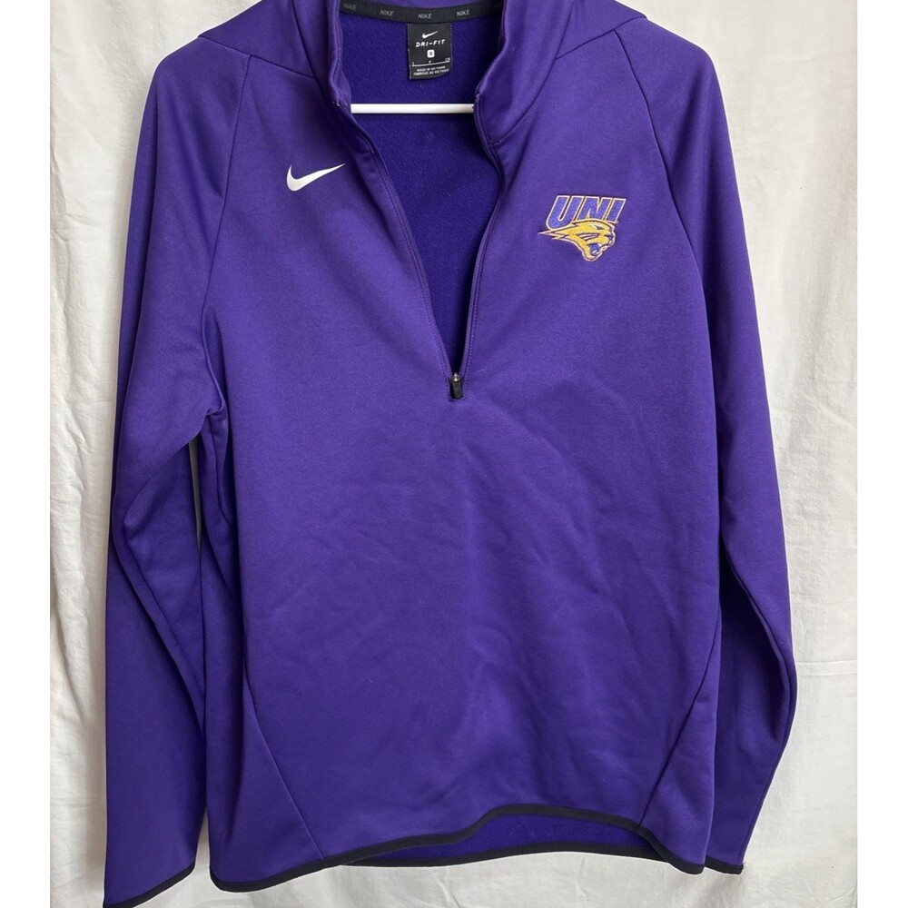 Nike Dri-FIT UNI Northern Iowa Panthers 1/4 Zip Pullover Purple Unisex Small